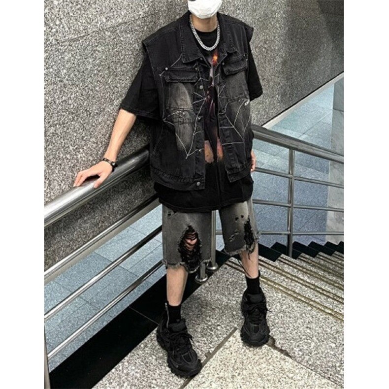 破洞乞丐牛仔短裤男款夏季美式七分裤休闲牛仔裤D11,男装牛仔裤,星座1116A（原606A-3）