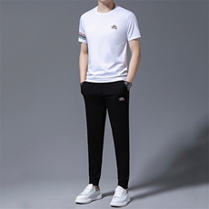 HP581夏季新款男士运动休闲套装二件套圆领刺绣男装速干百搭短袖，男装休闲套装，电商B360