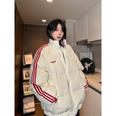 秋冬新款港风条纹刺绣立领保暖棉服面包服XZ213-MY5529-P98控128，男装夹克，星座213