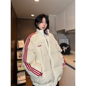 秋冬新款港风条纹刺绣立领保暖棉服面包服 XZ213-MY5529-P98控128图片