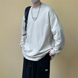 2025春新款现货高品质长袖T恤男潮牌纯棉打底上衣A351-AT2525-P40图片