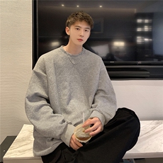 2026港风立体菱形方格花纹大码M-5XL面料卫衣休闲潮流WY77056P38，男装卫衣，星座227-7