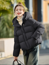 水衣源2685款短款连帽泡芙羽绒服女加厚保暖外套，女装羽绒服，水衣源