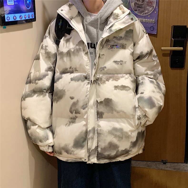 迷彩扎染贴标新标白鸭绒羽绒服A247-YR106特批P195控298,男装羽绒服,电商A247