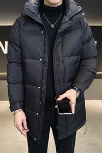 大货 冬季中长款连帽羽绒服男 B321-YR910-P195图片