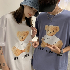 夏季情侣装印花可爱小熊短袖T恤学生卡通上衣 A071-5506-P25图片