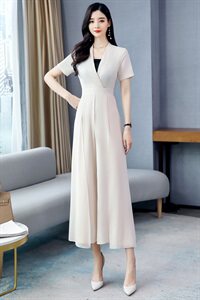 职业连体裤女2024夏季新款时尚高端名媛气质女神范收腰显瘦阔腿裤图片