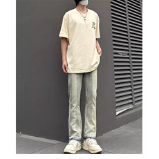 美式男复古牛仔裤痞帅炸街窄版显瘦裤子渐变小个子Z8817P44，男装牛仔裤，星座1112-1