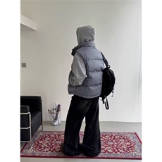 网图氛围感格纹棉服马甲棉衣背心外套W1778/特P58，男装背心/马甲，电商B350