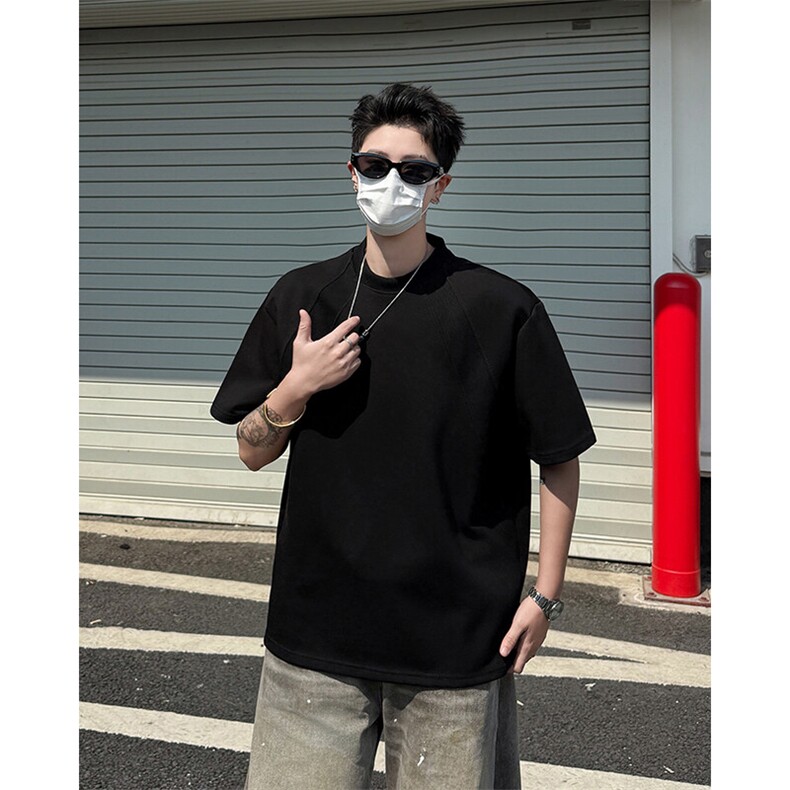 t恤男款夏季短袖cleanfit美式复古五分袖T0257-P36,男装T恤,星座308B-1