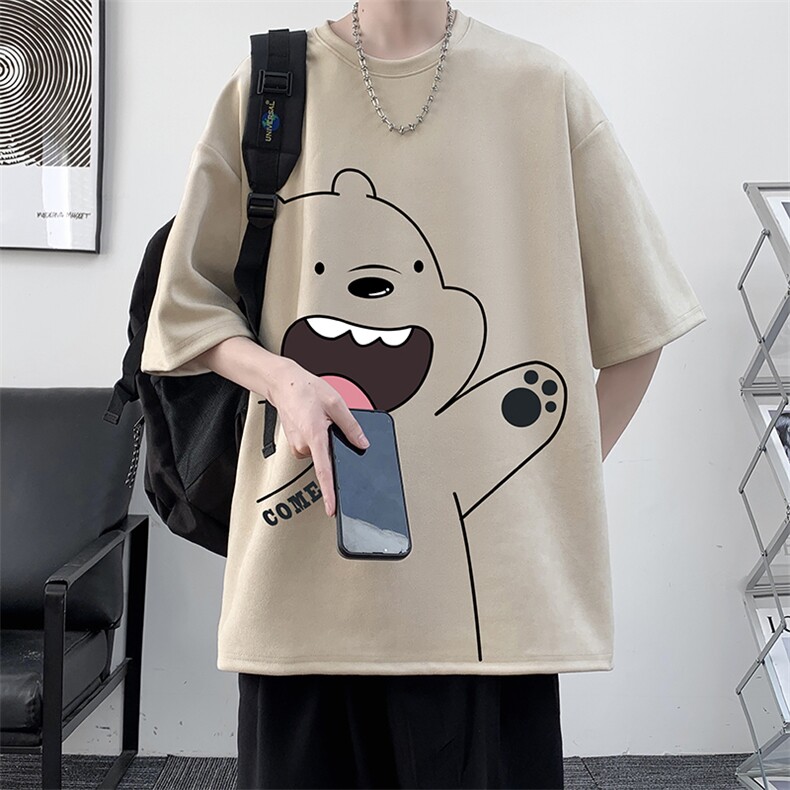 麂皮绒短袖t恤男大码半袖男 JD82131-P25图片