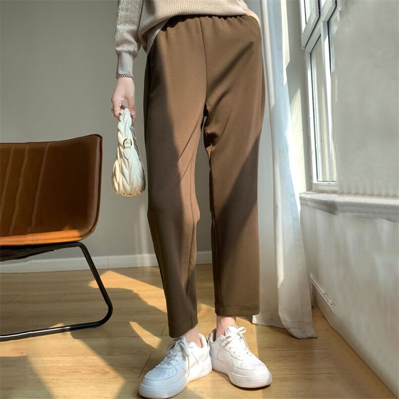 醋酸真丝九分小脚裤女高腰丝滑缎面烟管裤西装裤哈伦铅笔裤夏季新，女装休闲裤，臻维羊绒