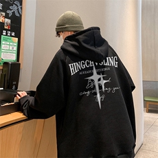 已注册港风抖音直播得物高品质男宽松连帽卫衣外套W5070P45控68，男装卫衣，电商C408(原B339-1)