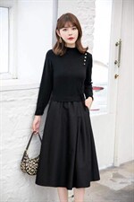 毛衣拼接连衣裙，两个颜色，三个尺码，女装针织衫/毛衣，依柏璐