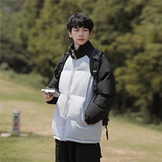 外景山系港风冬款拼色宽松休闲立领棉服A247-MY8891特批65控98，男装棉衣，电商A247