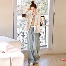 新中式国风外套女2025年春装新款时尚高级感夹克改良气质唐装上衣，女装短外套，依万里