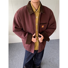 冬款男棉衣灯芯绒领保暖加绒加厚棉服外套JK1118P100加绒P125，男装棉衣，星座1013-1
