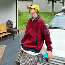 抖音得物高品质26春装美式高街重磅结构拼接织带立领卫衣外套CM42，女装短外套，电商A486-1