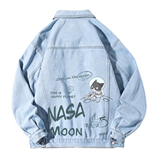 牛仔夹克男大码牛仔外套男茄克NJ77187-P60加绒款-P75NASA，男装夹克，电商A040A
