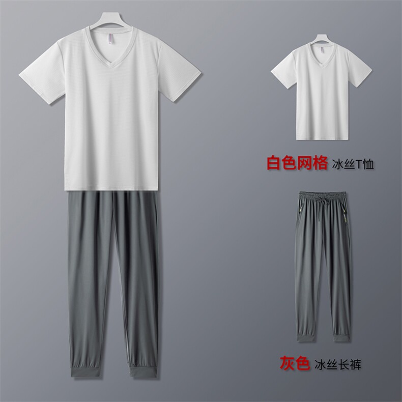 夏季新款套装男潮流韩版宽松青少年休闲套装五分袖两件套短袖长裤,男装休闲套装,电商B212（原钱塘6029）