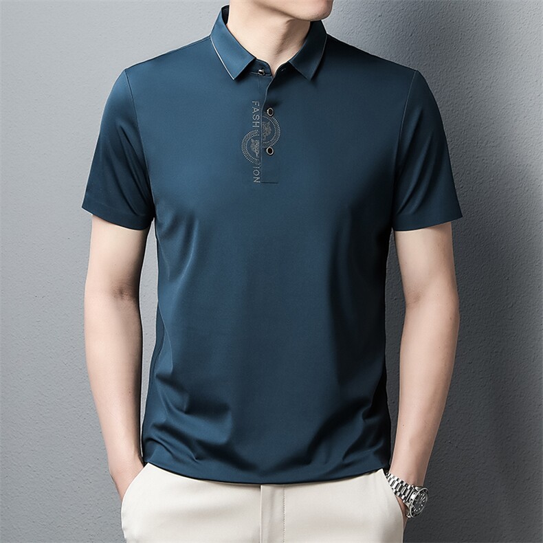 POLO衫男士短袖t恤翻领2023夏季新款潮牌休闲商务男装上衣图片