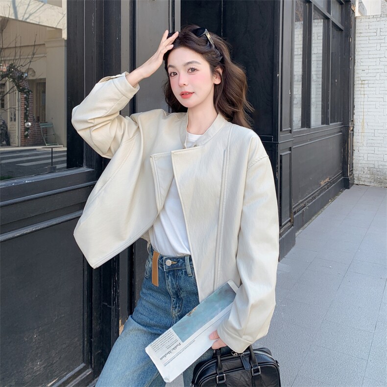 新款主推机车皮衣外套2C129-2705-P155-K248,女装短外套,2C129
