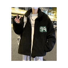 秋冬新款港风羊羔毛颗粒绒加厚外套男女夹克宽松棉衣JK30/P80，男装夹克，电商A221A