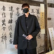 风秋款男立领西装金属绳扣新中式中山装西服外套JK0076P65，男装西服套装，星座1013-1