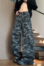 美式复古水洗迷彩牛仔裤男宽松休闲高街垂感工装裤NK8679-特价88，男装牛仔裤，电商A007