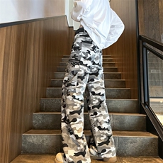 美式多口袋迷彩裤秋季新款百搭直筒工装牛仔裤潮XBK08P56，男装牛仔裤，星座1116-2