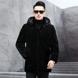 GBN8610冬季新款男士金貂绒外套短款连帽夹克仿貂绒男装P205图片