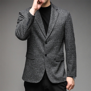 秋季新款西装男西服简约外套西服商务休闲小西装单西图片