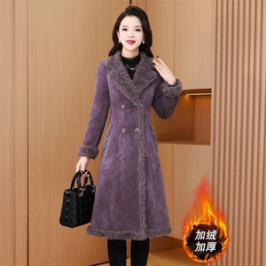 （现货）时尚气质减龄修身显瘦外套女加绒加厚反皮绒皮毛一体外套