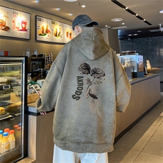 特P43控78秋季360G麂皮绒印花宽松休闲连帽卫衣JWY3267，男装卫衣，电商B370