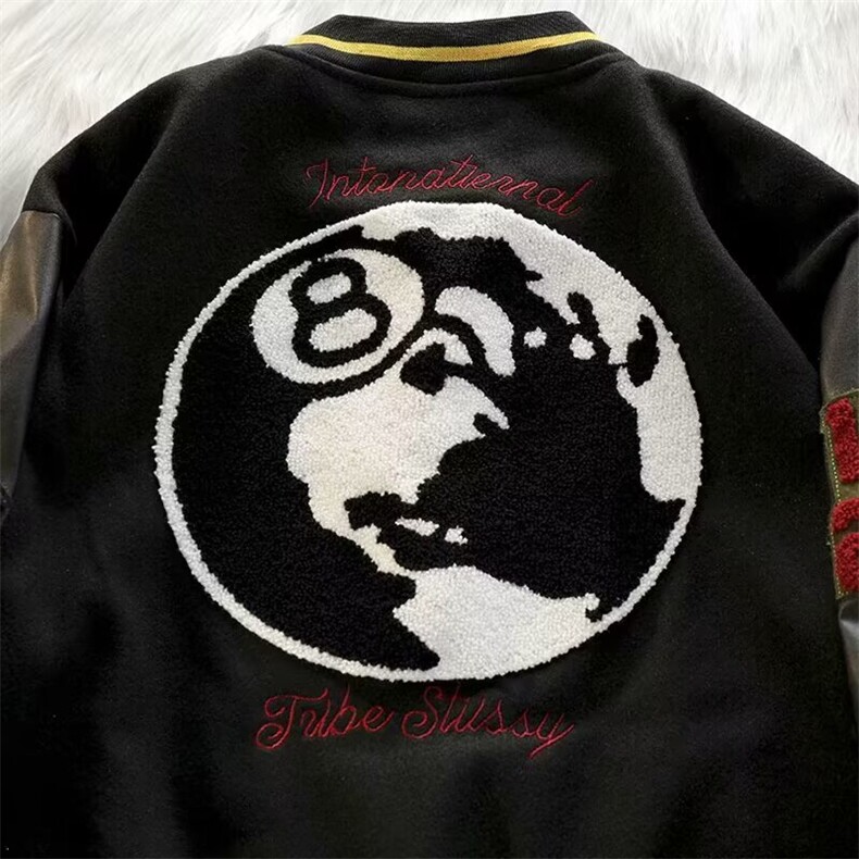 春秋欧美高街男夹克地球刺绣情侣装宽松棒球服潮牌外套JK112P74,男装夹克,星座1013-5