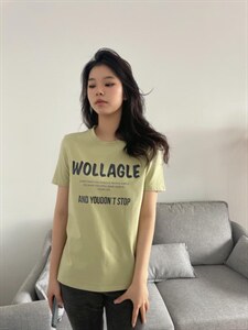韩版修身休闲宽松显瘦圆领字母印花简约短袖T恤图片