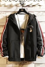 电商A157-JH1150-P75秋冬男士夹克加绒加厚连帽三条杆短外套，男装夹克，电商A157