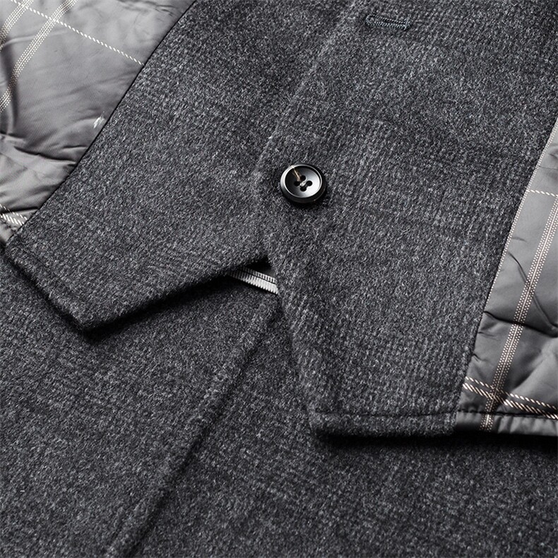 新款中年翻领男士商务休闲羽绒羊毛呢子爸爸秋装外套R2067-P320，男装毛呢大衣，电商B212（原钱塘6029）