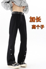 春季高个子加长牛仔裤男微喇美式188cm115直筒阔腿休闲裤KZ026P65，男装休闲裤，电商B312