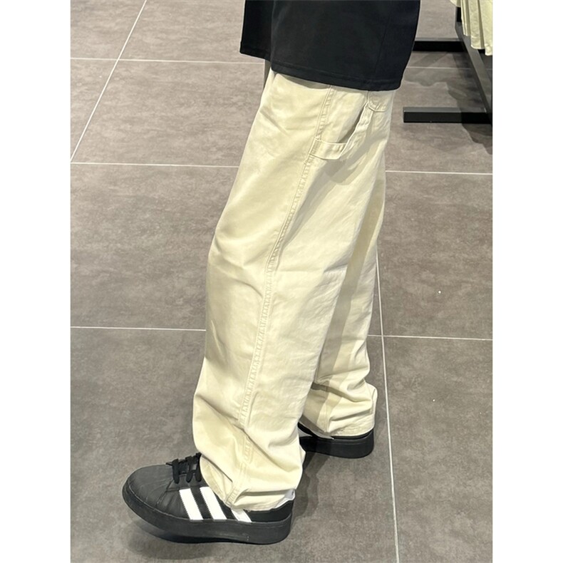米白色美式vibe伐木工装裤子宽松直筒休闲阔腿裤1007-CCGZ01-P48,男装工装外套,星座1007（原301D）