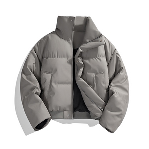 支持二开 25冬季立领PU皮棉服男短款棉衣外套宽松面包服 M810-P75图片