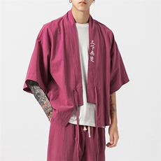 风夏季男女棉麻套装宽松汉服唐装短袖九分裤两件套TZ05/P85，男装休闲套装，钱塘713