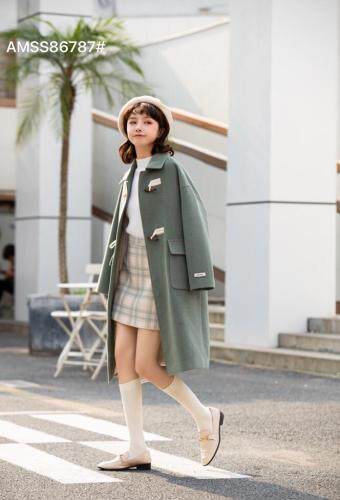 冬装呢料大衣，女装毛呢外套，AMSS 艾玛莎莎