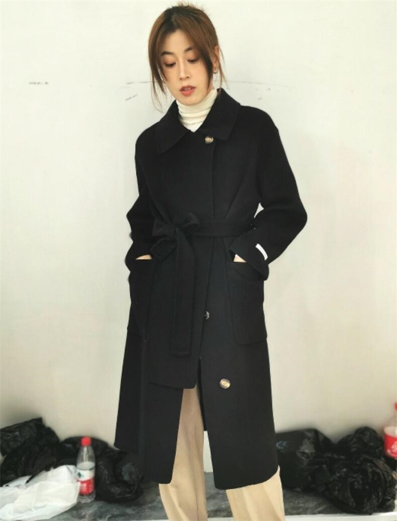 2021秋冬修身显瘦双面羊绒大衣，其它，时戴衣人