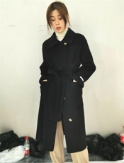 2021秋冬修身显瘦双面羊绒大衣，其它，时戴衣人