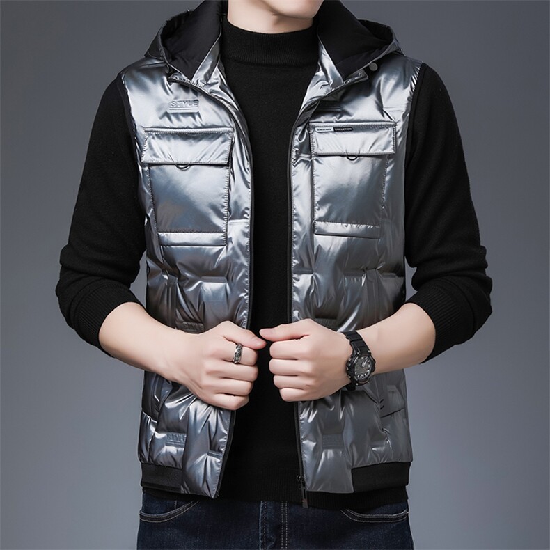 2023冬季韩版脱卸帽马夹中年男加厚白鸭绒外套上衣SFT91518-P225,男装背心/马甲,电商B212（原钱塘6029）