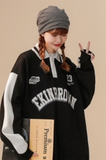 1中性POLO领卫衣情侣女大码M-5XL休闲套头卫衣外套男C7720P55控88，男装Polo衫，星座226-2