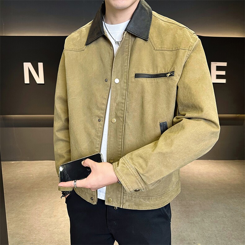 店主风夹克男2025秋季新款水洗棉休闲外套男上衣B317/5509/P145图片