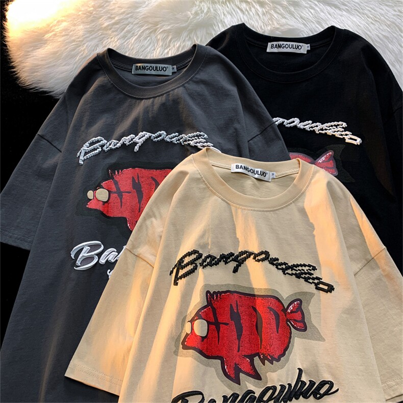 T恤2023夏印花新款潮流百搭男圆领时尚港风DS-B299-5093批45控69，男装T恤，电商A061-1