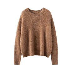 2025年秋季时尚百搭休闲花纱圆领加厚，女装羊绒衫，戎叶云台